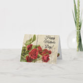 Shabby Chic, geverfde rode rozen Moederdag Feestdagen Kaart (Voorkant)