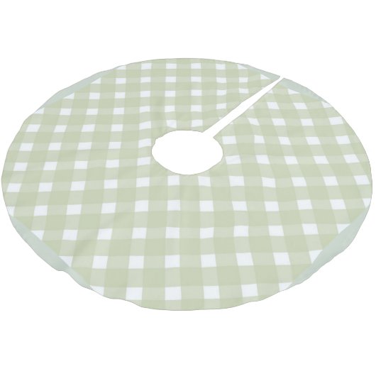 Shabby Chic Gingham Pastel Green Mix Kerstboom Rok (Gekanteld)