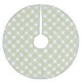Shabby Chic Gingham Pastel Green Mix Kerstboom Rok (Voorkant)