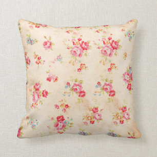  Shabby Chic Girly Pink Blue Rozen Floral Kussen