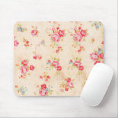  Shabby Chic Girly Pink Blue Rozen Floral Muismat (Met muis)