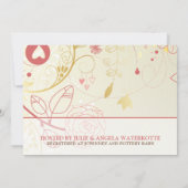 Shabby Chic Gold & Roze Bridal Shower Kaart (Achterkant)