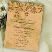 Shabby Chic Golden Peonies Boho Wedding Briefkaart