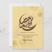 Shabby Chic Golden Rose Iftar Dinner Invitation Kaart (Achterkant)