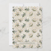 Shabby Chic Green And Beige Floral Wedding  Kaart (Achterkant)