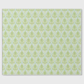 Shabby Chic Green & Blue Damask Cadeaupapier (Vlak)