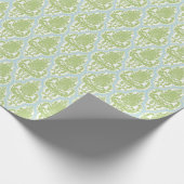 Shabby Chic Green & Blue Damask Cadeaupapier (Hoek)