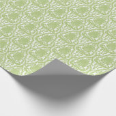 Shabby Chic Green Damask Cadeaupapier (Hoek)