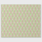Shabby Chic Green & Roos Damask Cadeaupapier (Vlak)