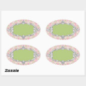Shabby Chic Groen  Label Roze Groen Damast (Vel)