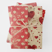  Shabby Chic Half Mix Rood Bloemen Hart Vlek Inpakpapier Vel (In situ)