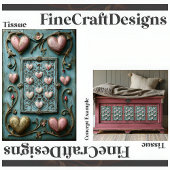 Shabby Chic Harten + Vines Decoupage Links 158 Tissuepapier