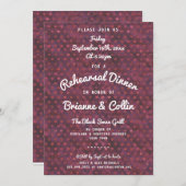 Shabby Chic Hearts repetitie Dinner Invitation Kaart (Voorkant / Achterkant)