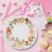 Shabby Chic Herfst Bloemenpapier Borden Papieren Bordje (Feest)