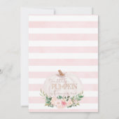 Shabby Chic Herfst Pumpkin 1st Birthday Uitnodigin Kaart (Achterkant)