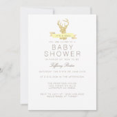 Shabby Chic Herten Baby shower Invitation Kaart (Voorkant)