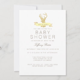 Shabby Chic Herten Baby shower Invitation Kaart