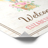 Shabby Chic Hot Air ballonroze Floral Shower Poster (Hoek)