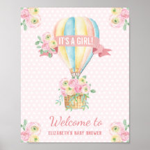 Shabby Chic Hot Air ballonroze Floral Shower