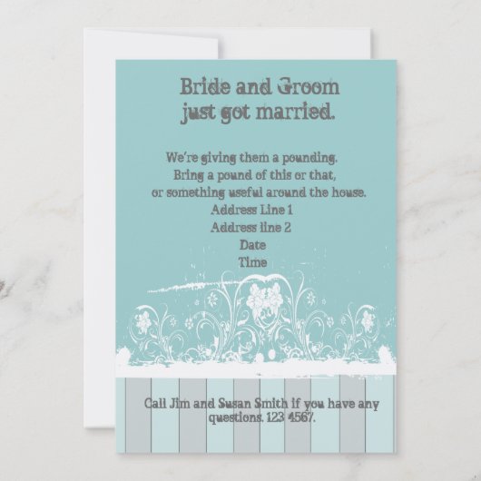 Shabby Chic Housewarming Invitation Kaart (Achterkant)