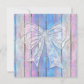Shabby Chic Hout en Kant bruiloft uitnodiging (Achterkant)