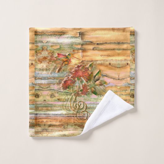 Shabby Chic Hummingbird Flight Bad Handdoek (Wasdoekje)