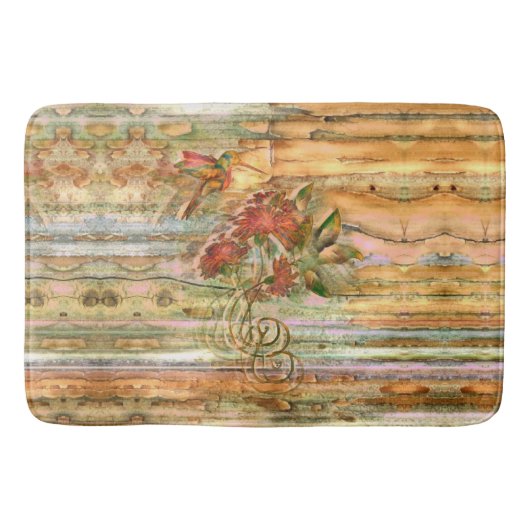 Shabby Chic Hummingbird Flight Bath Mat (Voorkant)