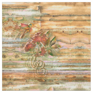 Shabby Chic Hummingbird Flight Stof