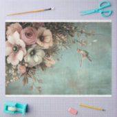 Shabby Chic Hummingbird & Floral Boeket Tissuepapier (Craft)