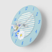 Shabby Chic Hummingbird Shades of Blue Ronde Klok (Hoek)