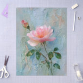 Shabby Chic Impasto Roze Roos Tissuepapier (Craft)