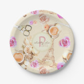 Shabby Chic in Parijs Papieren Bordje (Voorkant)