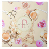 Shabby Chic in Parijs Tegeltje (Voorkant)