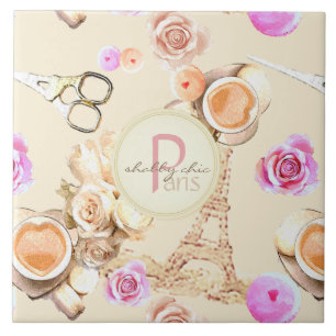 Shabby Chic in  Parijs Tegeltje