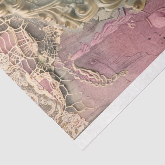 Shabby Chic, ingelijst papaver, gemengde medialage Tissuepapier (Detail)