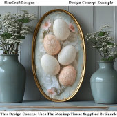 Shabby Chic, Ivoren Perzik Paaseieren CL8 Decoupag Tissuepapier