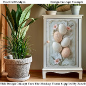 Shabby Chic, Ivoren Perzik Paaseieren CL8 Decoupag Tissuepapier