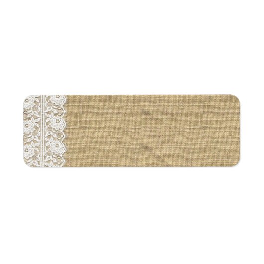 Shabby Chic  Kant & Rustieke Natuurlijke Burlap Etiket (Voorkant)