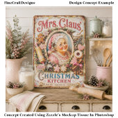 Shabby Chic Kerst Bakken Bord FQ7 Decoupage Tissuepapier