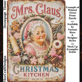 Shabby Chic Kerst Bakken Bord FQ7 Decoupage Tissuepapier