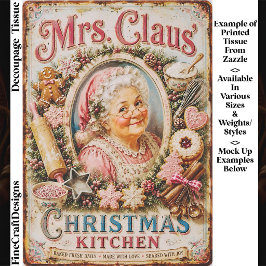 Shabby Chic Kerst Bakken Bord FQ7 Decoupage Tissuepapier