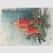 Shabby chic Kerst rode kaarsen hulstbes Tissuepapier (Voorkant)