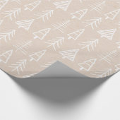Shabby Chic kerstbomen Pattern Holiday Cream Cadeaupapier (Hoek)