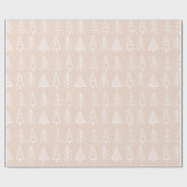 Shabby Chic kerstbomen Pattern Holiday Cream Cadeaupapier (Vlak)