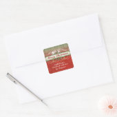 Shabby chic kroonluchter kerstvakantie naaien vierkante sticker (Envelop)