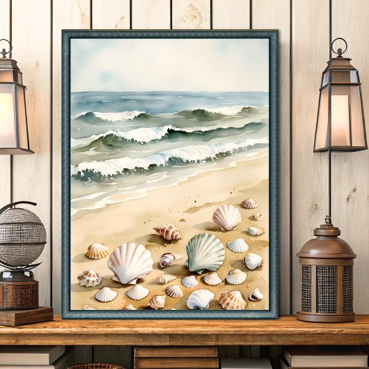 Shabby Chic kust kustmuur kunst Poster