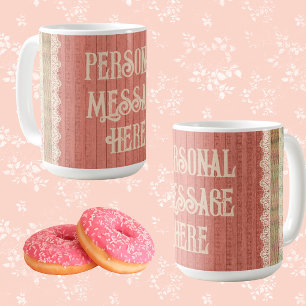 Shabby Chic Lace Floral gepersonaliseerd Koffiemok