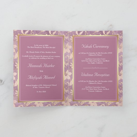 Shabby Chic Lavender Gold Floral Muslim Wedding (Binnen)