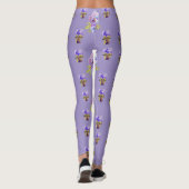 Shabby Chic Lavender Paarse Pansy Floral Leggings (Achterkant)