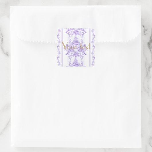 Shabby chic,lavender,toile,pattern,floral,Victoria Vierkante Sticker (Tas)